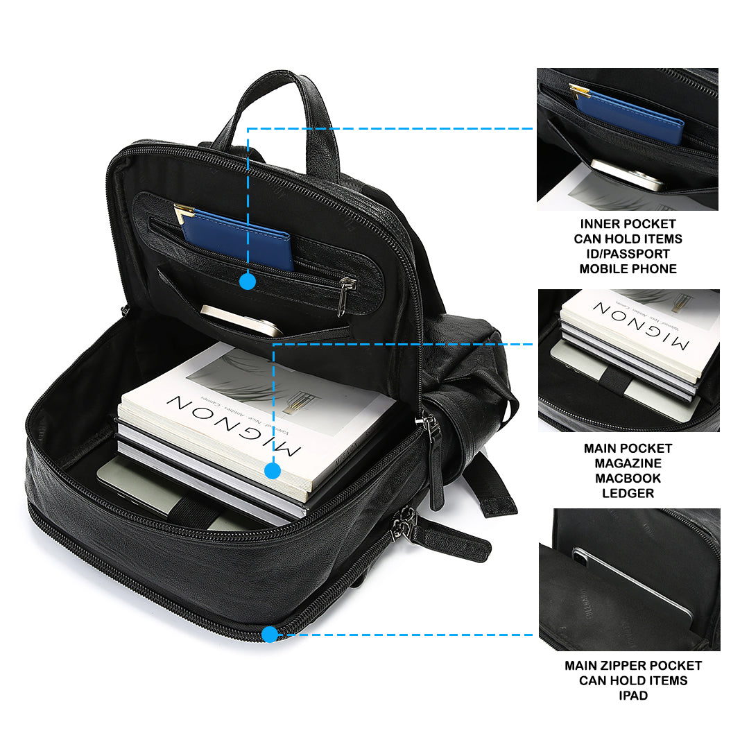 Tas Ransel Kulit - BYNR 16369 BL