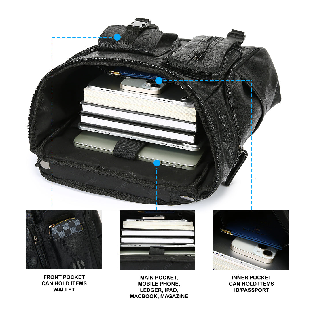 Tas Ransel Kulit - BYNR 16793 BL