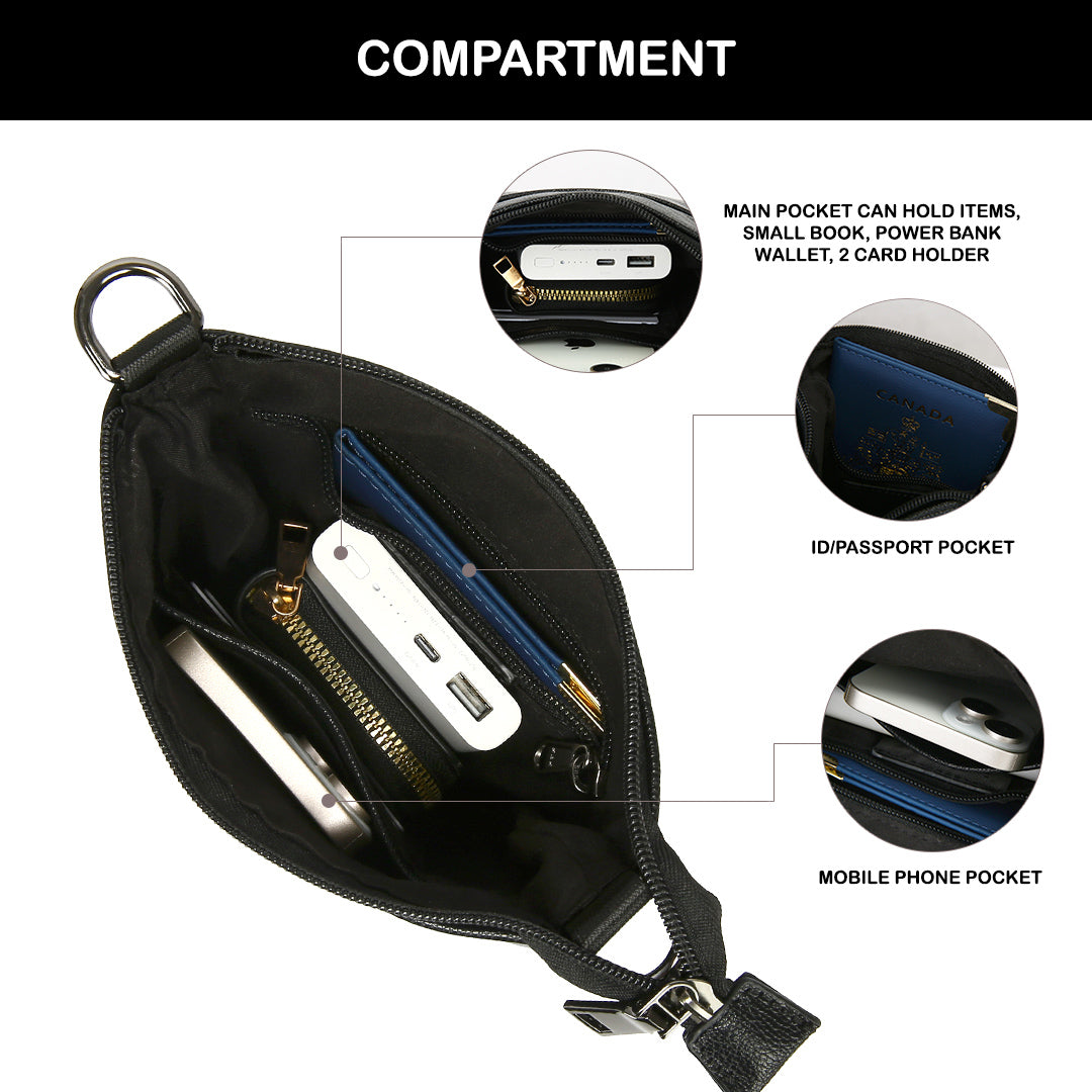 Tas Selempang Kulit - BYNSP 30667 BL