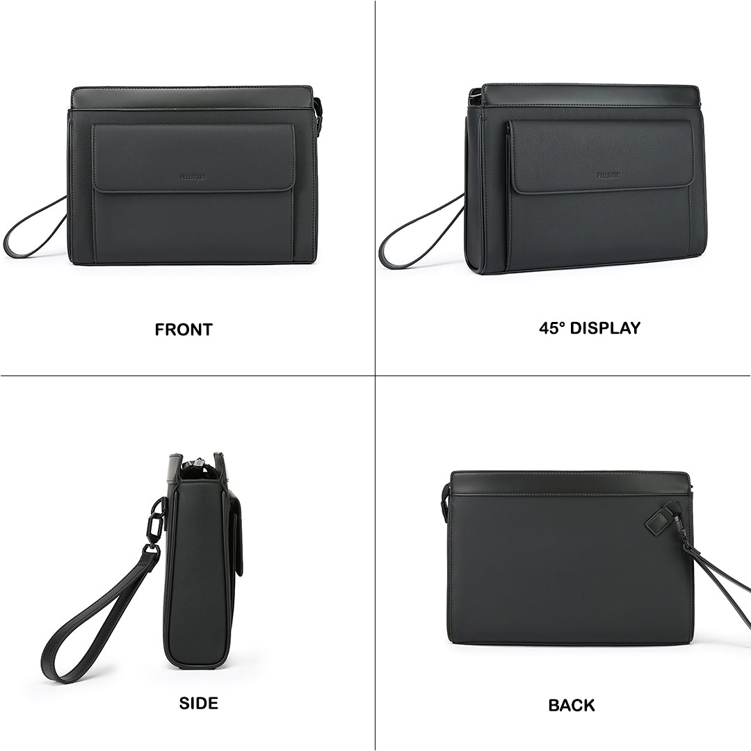 Tas Genggam Pouch Kulit - BYNCK BG011 BL