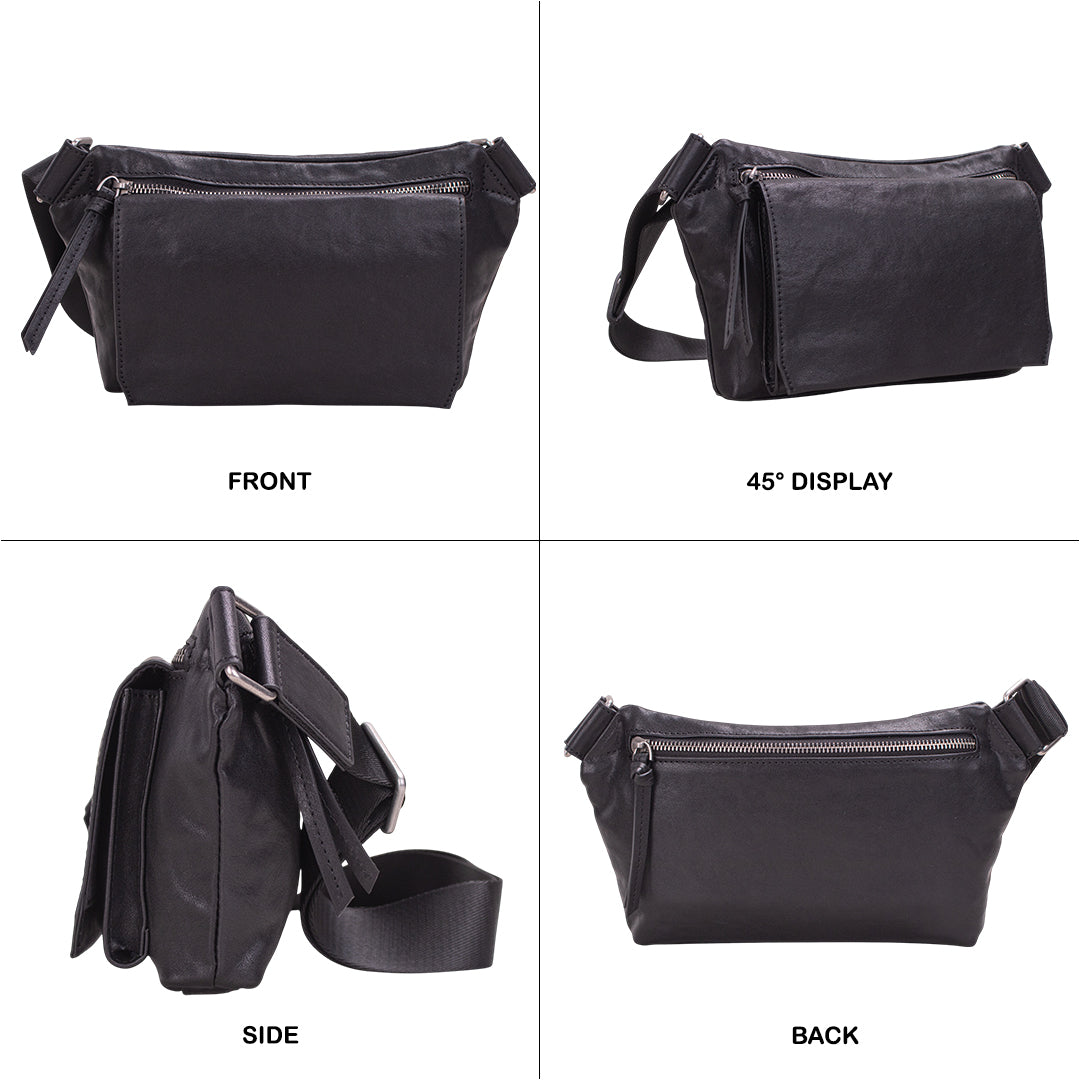 Tas Selempang Kulit - BLWB 8972 BL