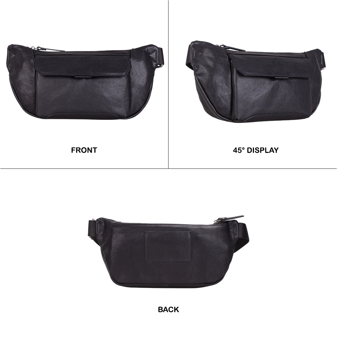 Tas Selempang Kulit - BLWB 8202 BL