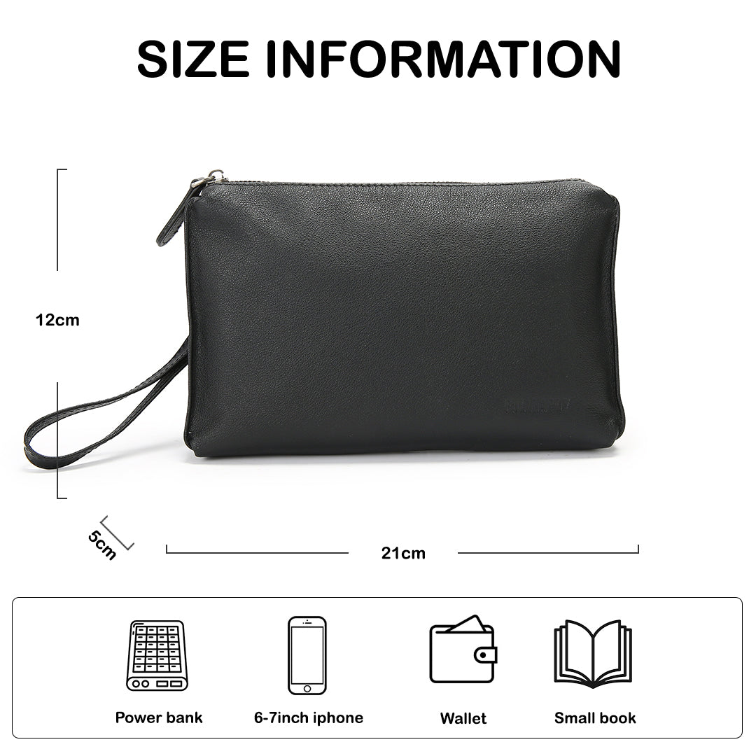 Tas Genggam Pouch Kulit - BLCK 8572-2