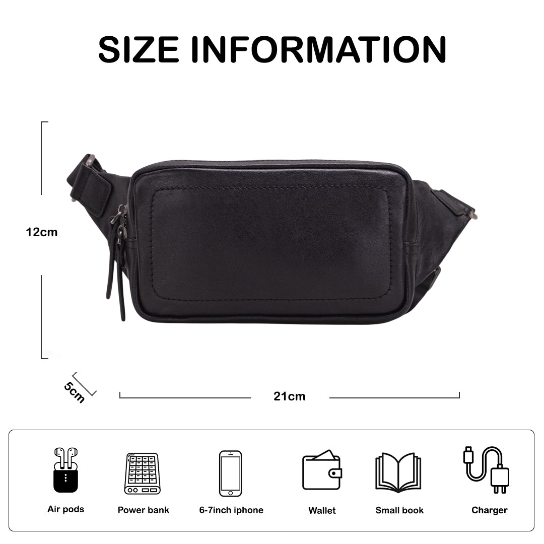 Tas Selempang Kulit - BLWB 8239 BL