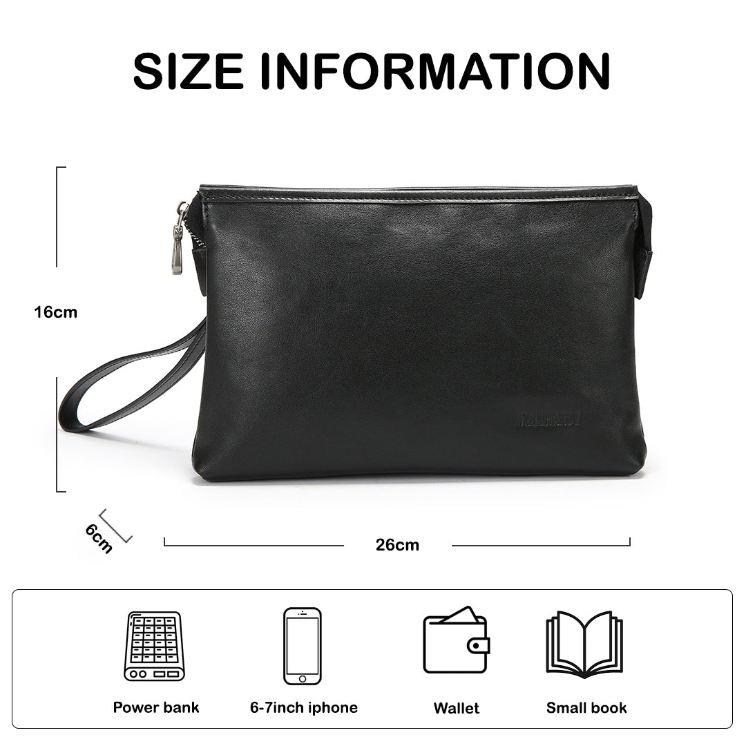 Tas Genggam Pouch Kulit - BLCK 8870