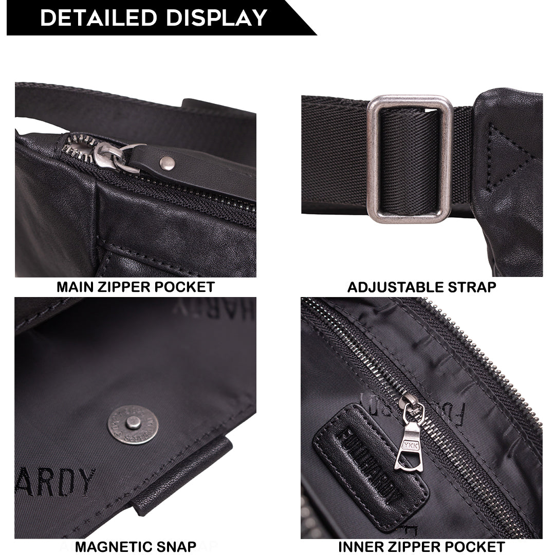 Tas Selempang Kulit - BLWB 8202 BL