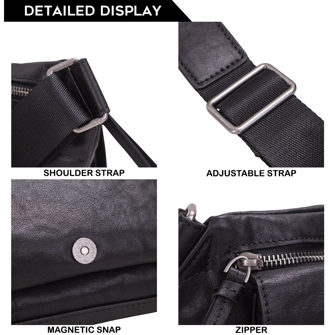 Tas Selempang Kulit - BLWB 8972 BL