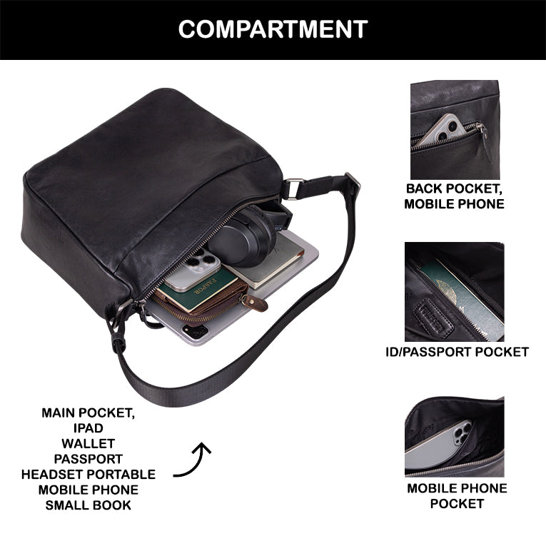 Tas Selempang Kulit - BLSP 8940 BL