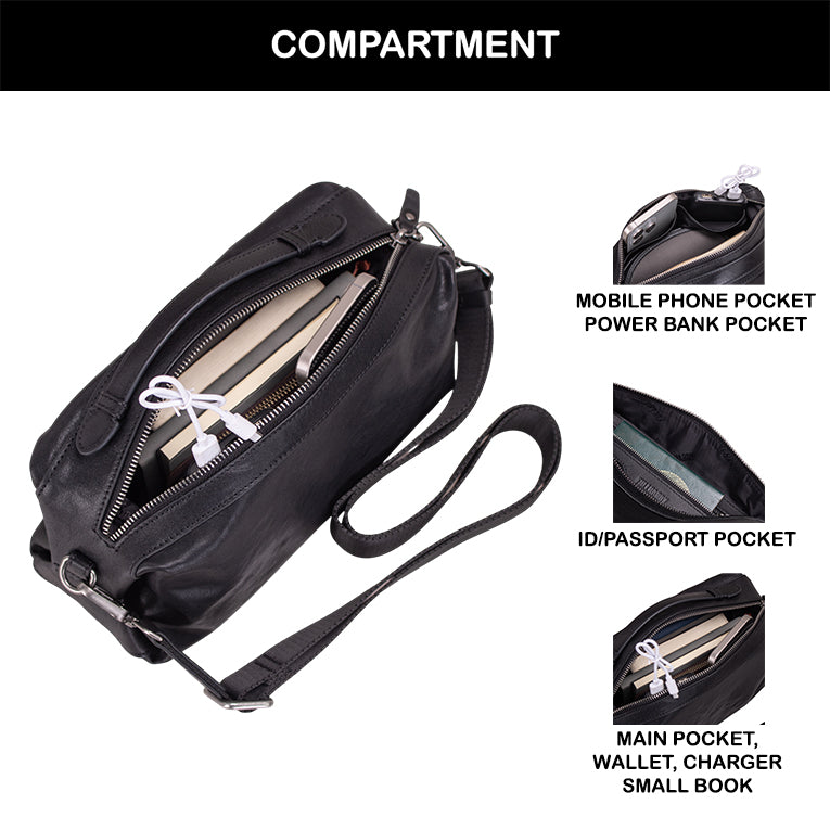 Tas Selempang Kulit - BLSP 8165 BL