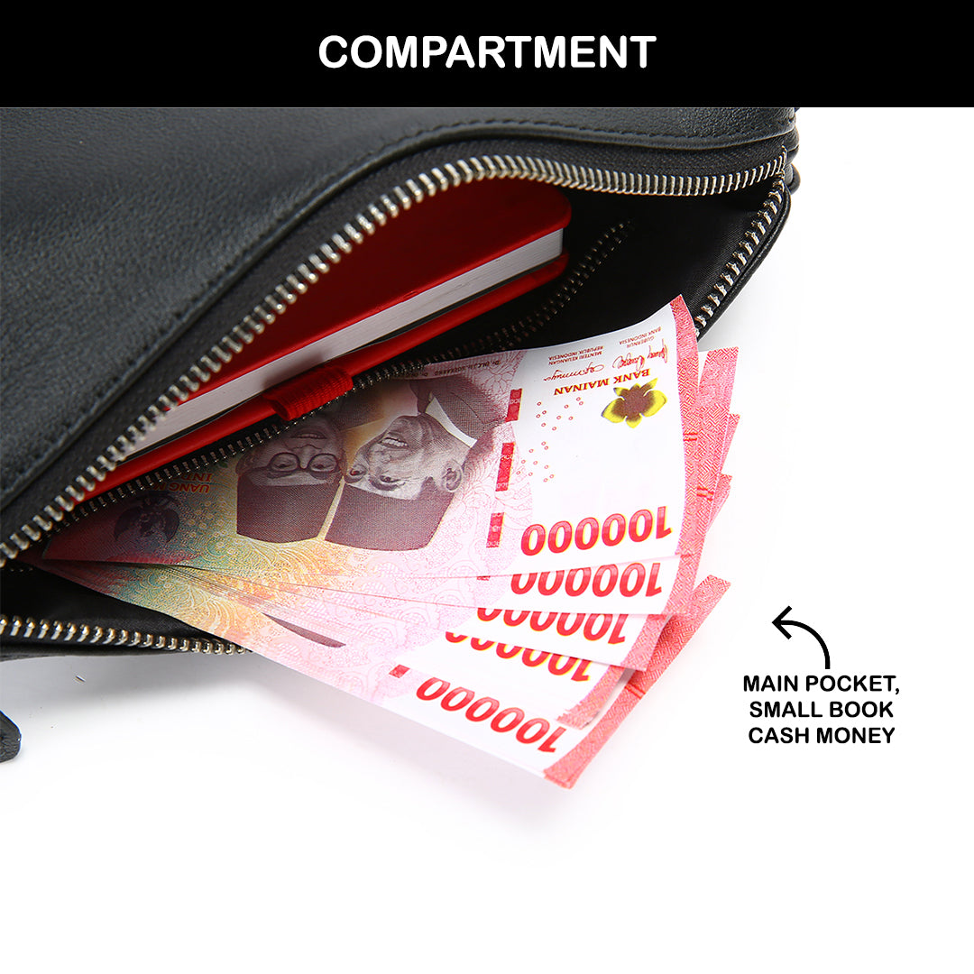 Tas Genggam Pouch Kulit - BLCK 8572-2