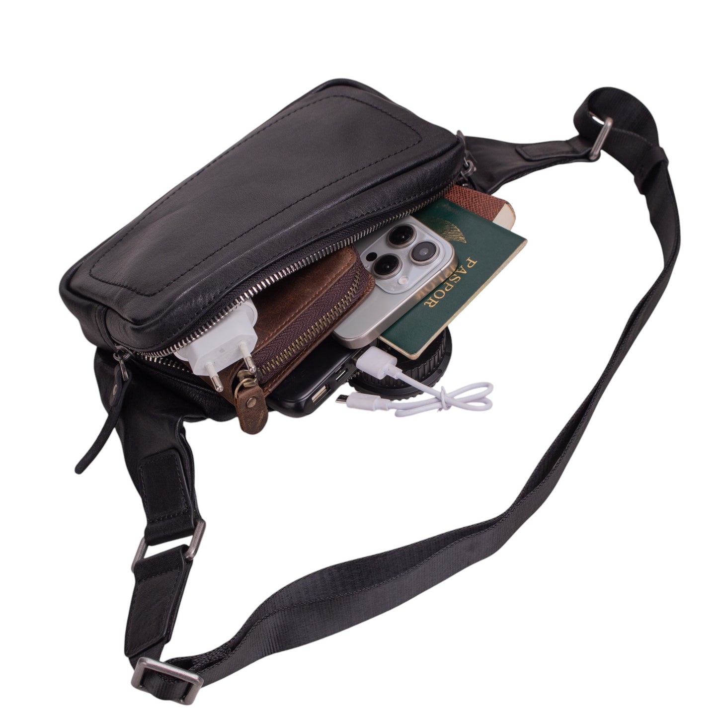 Tas Selempang Kulit - BLWB 8239 BL