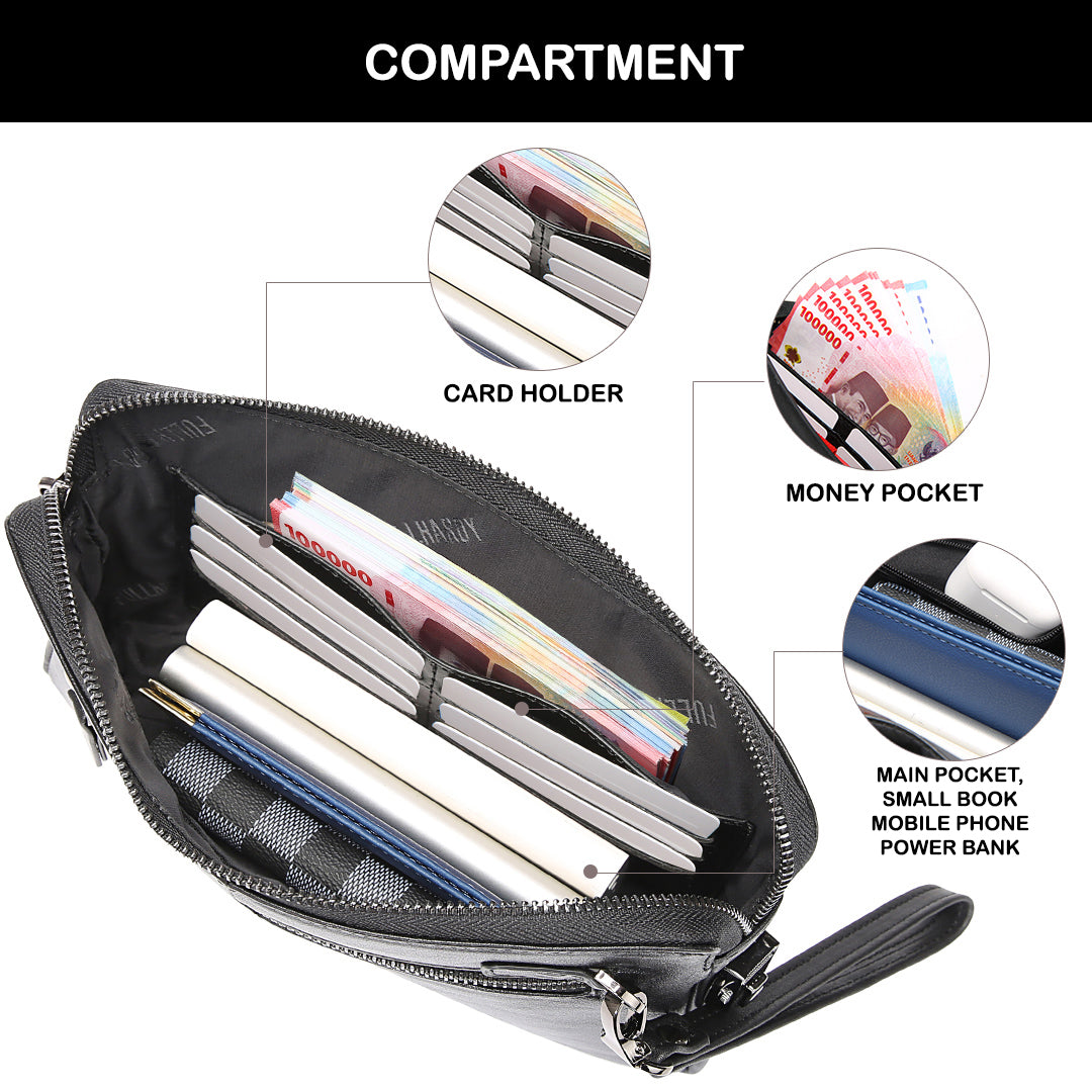 Tas Genggam Pouch Kulit - BLCK 2108-3