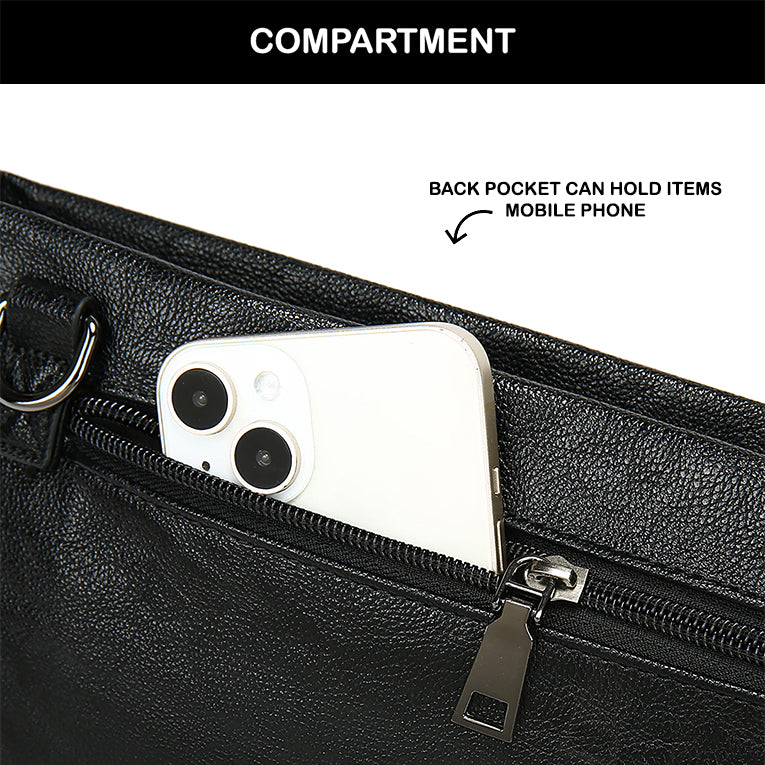 Tas Genggam Pouch Kulit - BYNCK 30659 BL