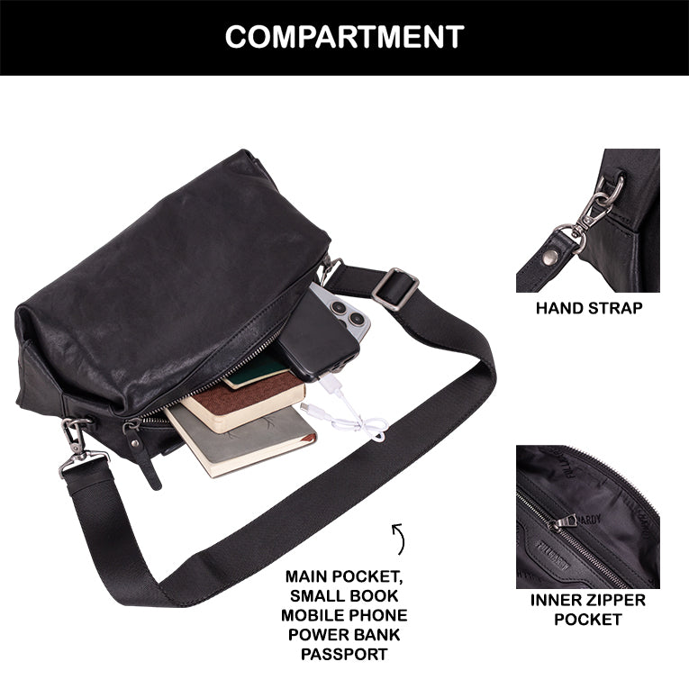 Tas Selempang Kulit - BLSP 8165 BL