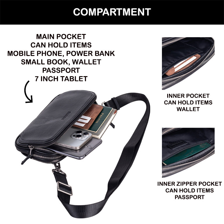 Tas Genggam Pouch Kulit - BLCK 8896 BL