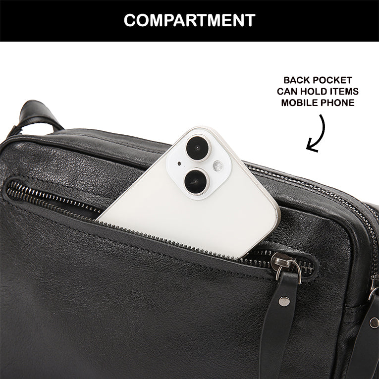 Tas Selempang Kulit - BLSP 8254 BL