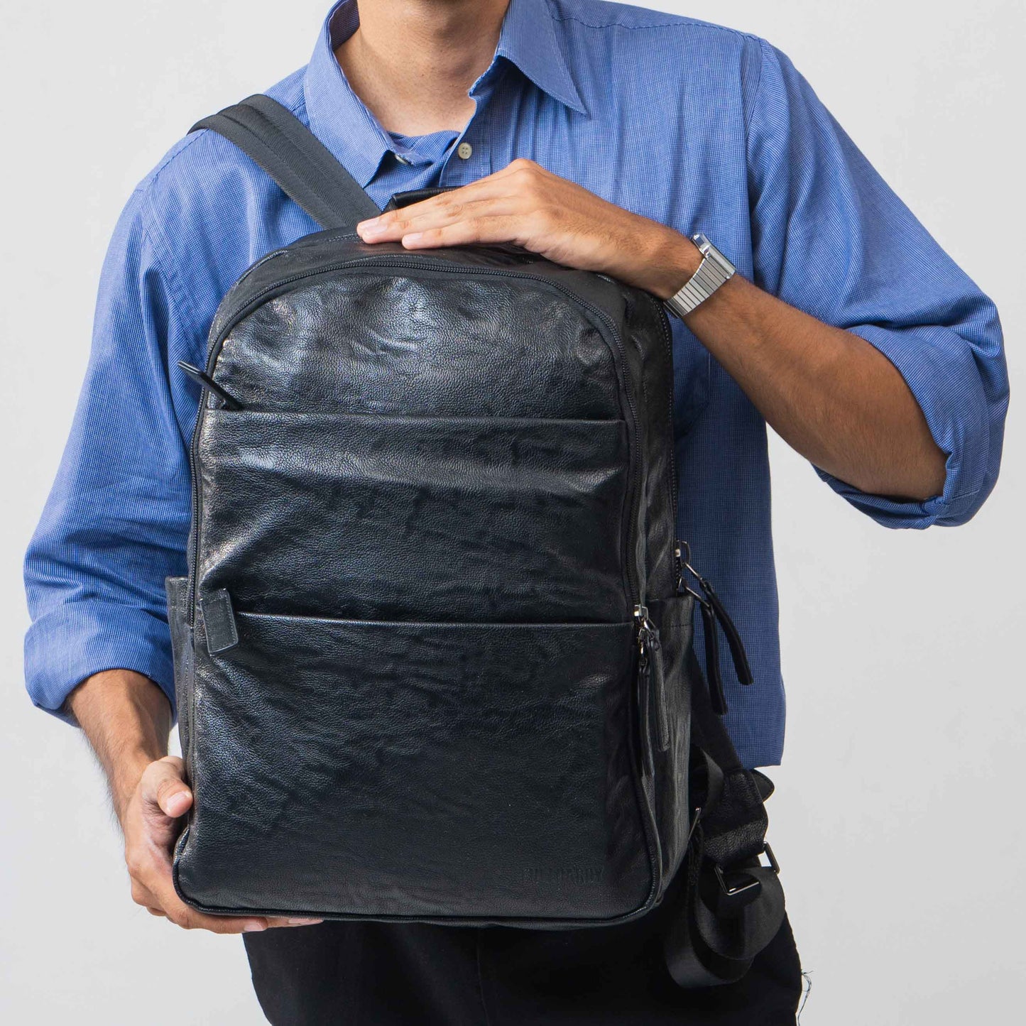 Tas Ransel Kulit - BYNR 16587 BL