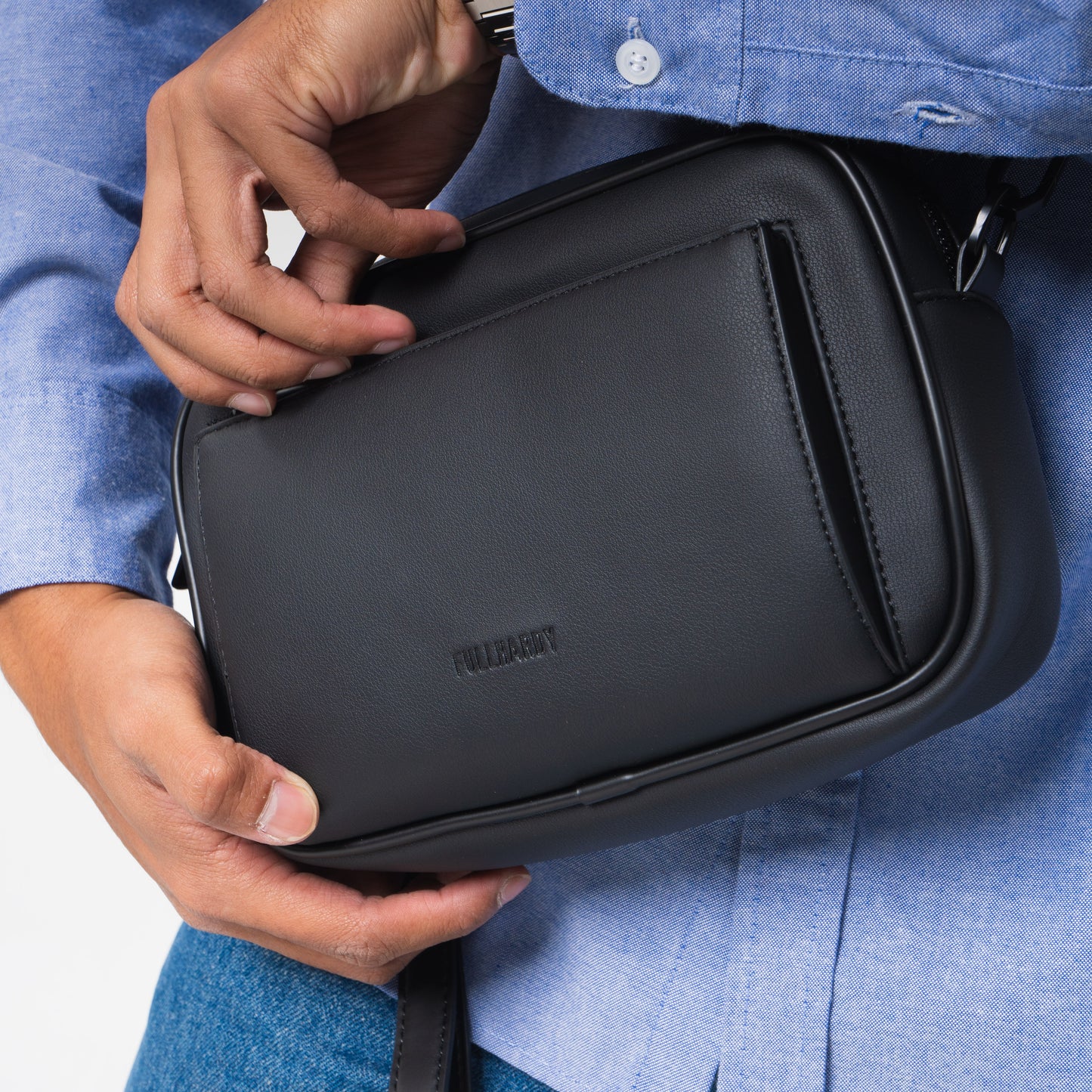 Tas Genggam Pouch Kulit - BYNCK BG012 BL