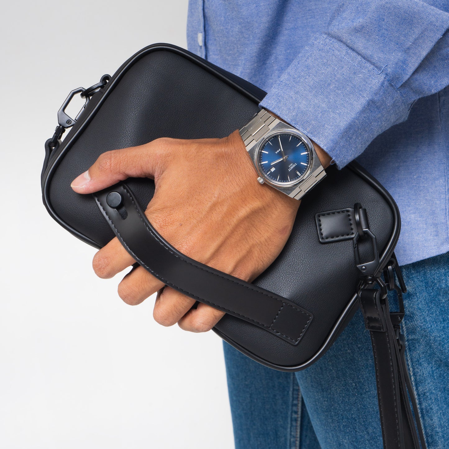 Tas Genggam Pouch Kulit - BYNCK BG012 BL