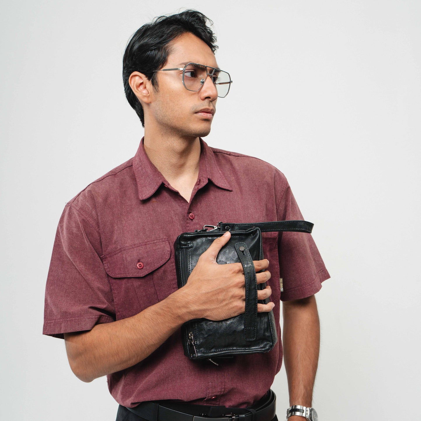 Tas Selempang Kulit - BYNSP 30679 BL