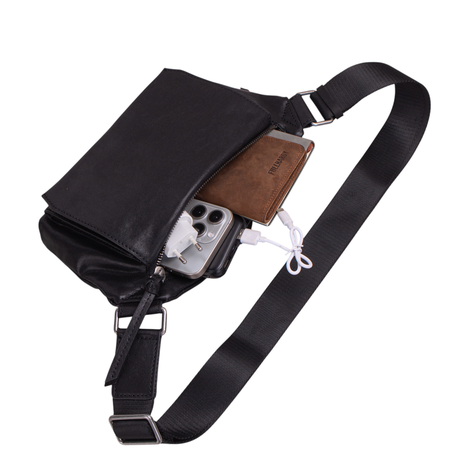 Tas Selempang Kulit - BLWB 8972 BL