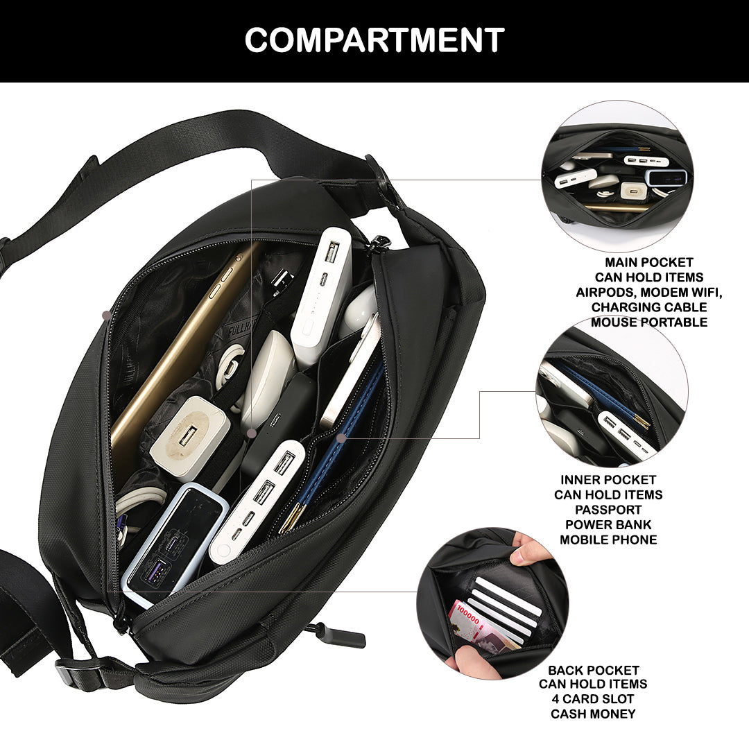 Tas Selempang Polyester - PLWB 1241 BL