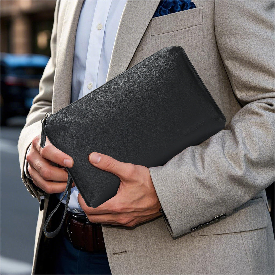 Tas Genggam Pouch Kulit - BLCK 8572-2