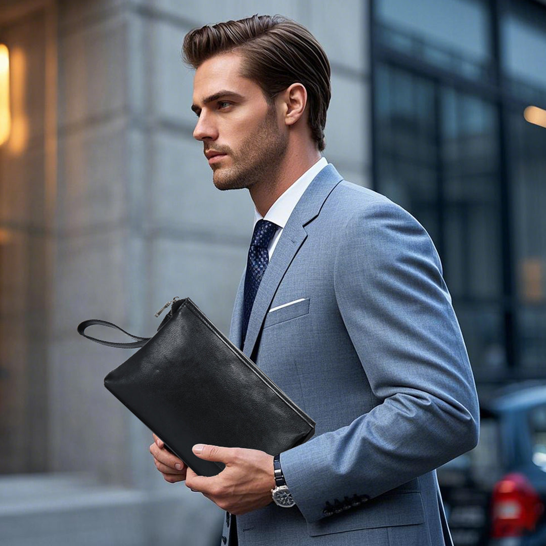 Tas Genggam Pouch Kulit - BLCK 8870