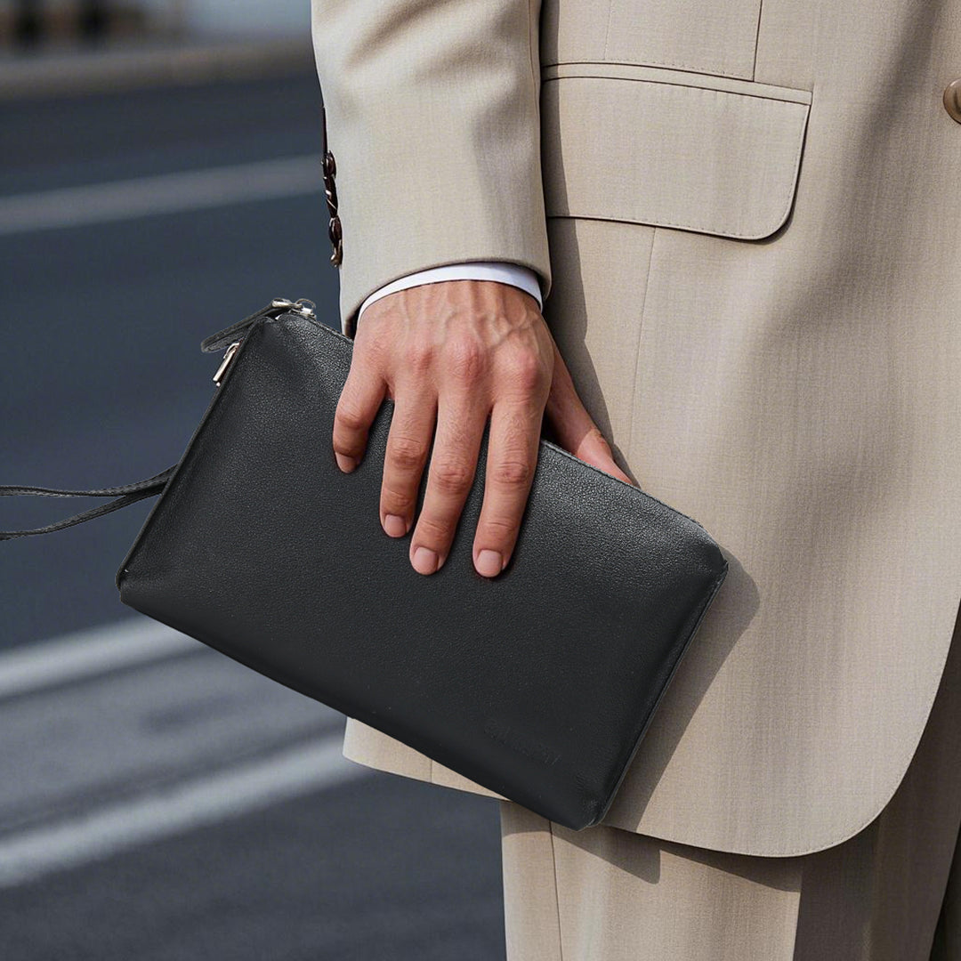 Tas Genggam Pouch Kulit - BLCK 8572-2