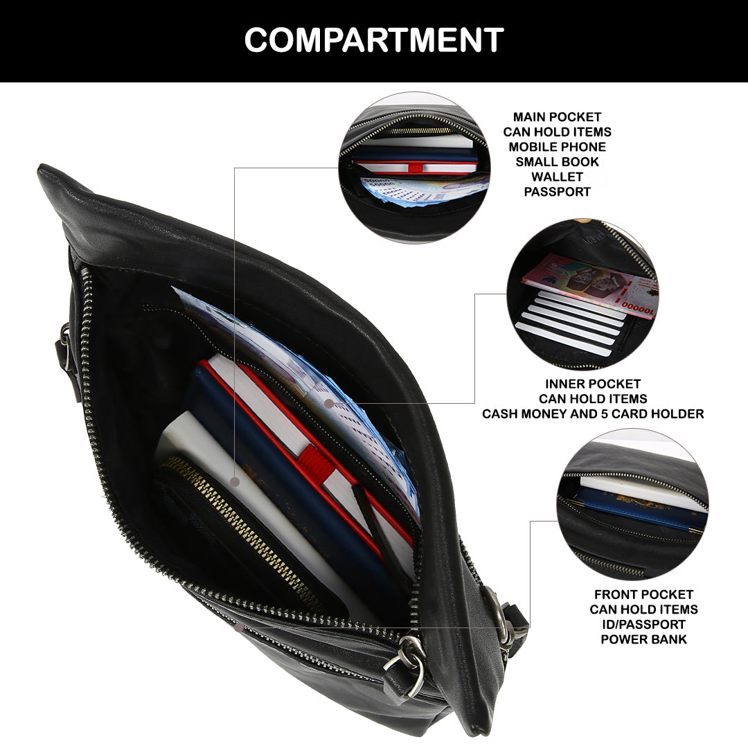 Tas Genggam Pouch Kulit - BLCK 210901 BL