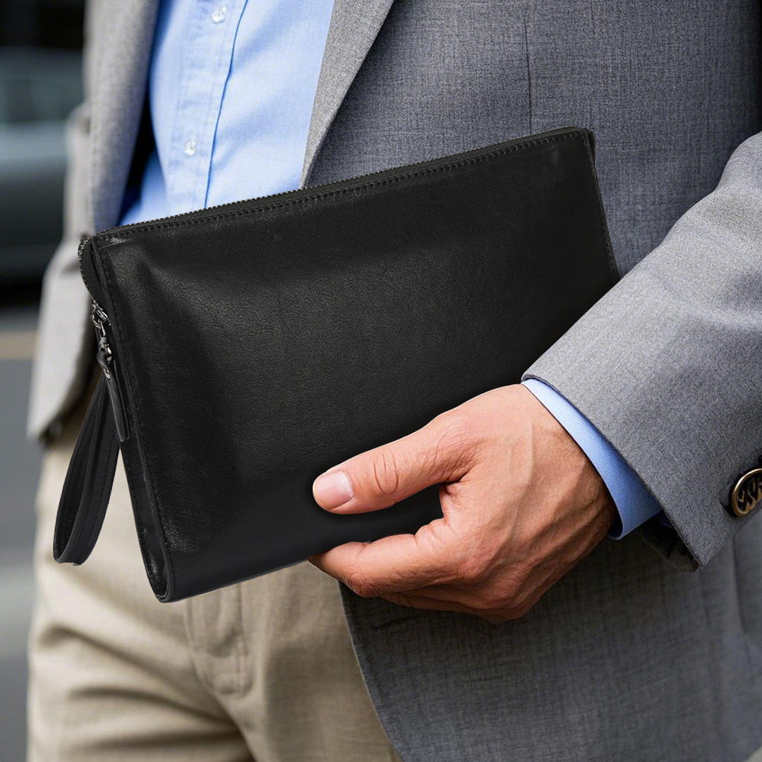 Tas Genggam Pouch Kulit - BLCKS 603-1 BL