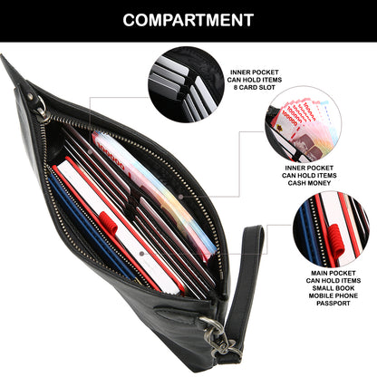 Tas Genggam Pouch Kulit - BLCK 8158 BL