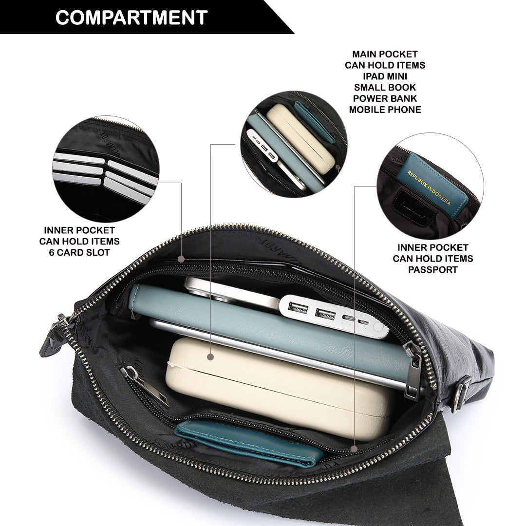 Tas Genggam Pouch Kulit - BLCK 8046 BL