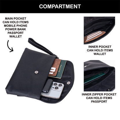 Tas Genggam Pouch Kulit - BLCK A031 BL