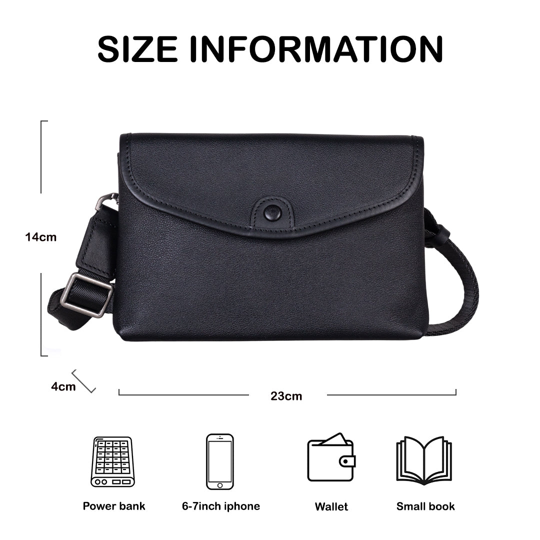 Tas Genggam Pouch Kulit - BLCK A031 BL