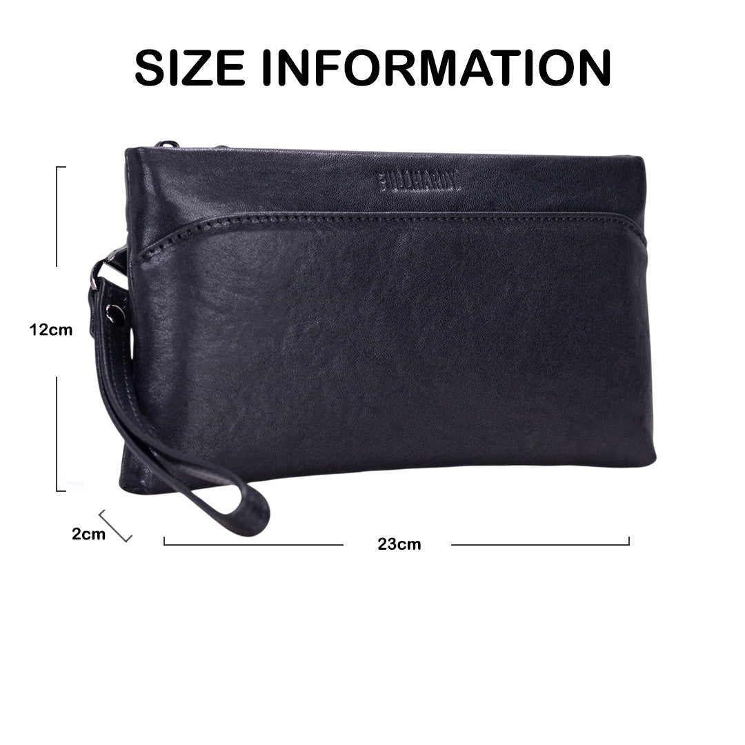 Tas Genggam Pouch Kulit - BLCKA 2501-1 BL