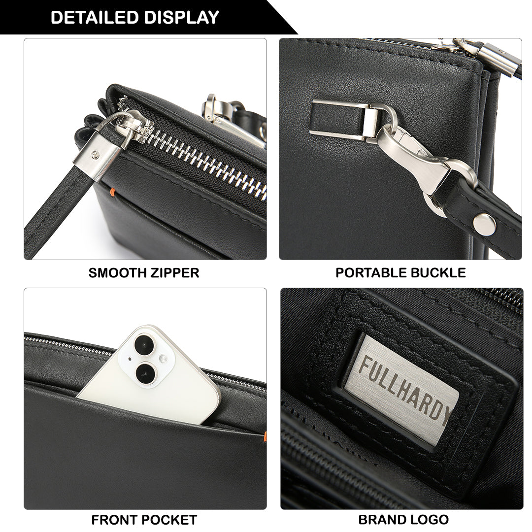 Tas Genggam Pouch Kulit - BLCKK 8039 BL