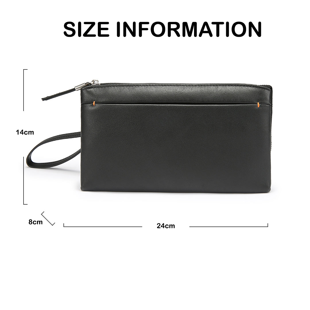 Tas Genggam Pouch Kulit - BLCKK 8039 BL