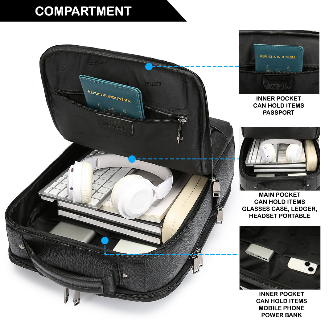 Tas Ransel Kulit - BLR 6917 BL