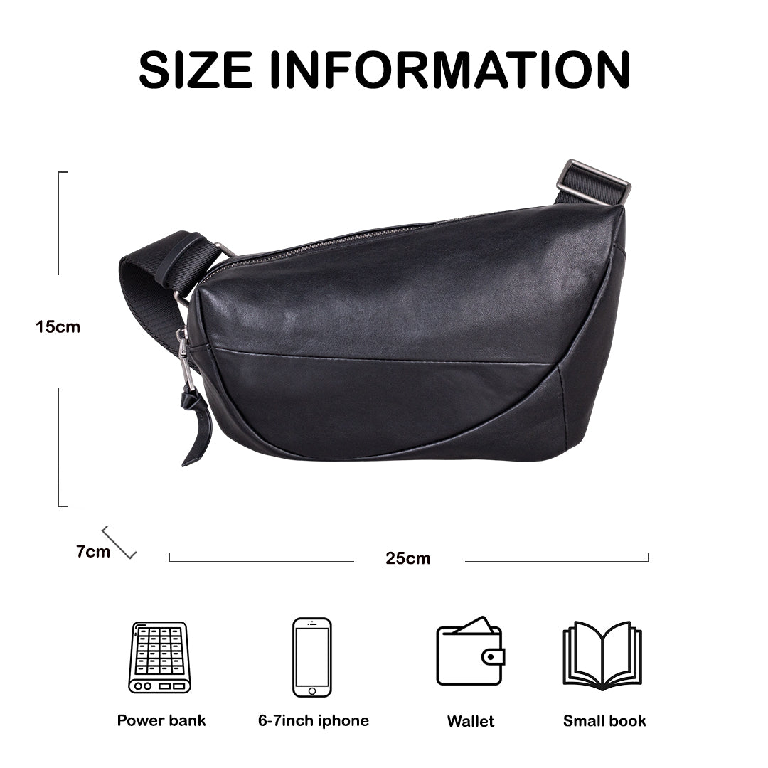 Tas Selempang Kulit - BLSK 6206 BL