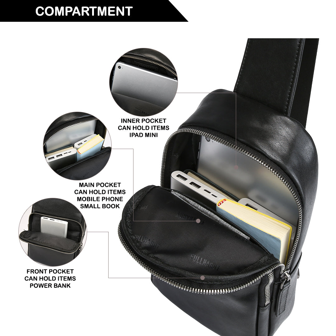 Tas Selempang Kulit - BLSK 81059 BL