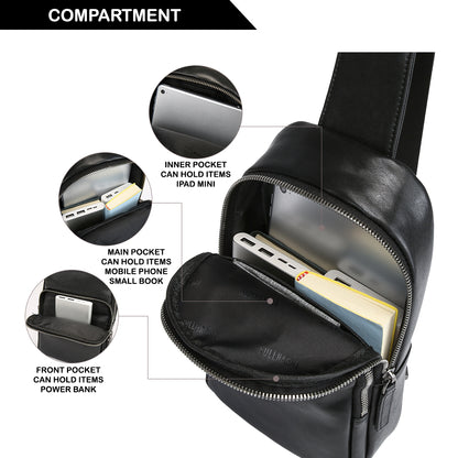 Tas Selempang Kulit - BLSK 81059 BL