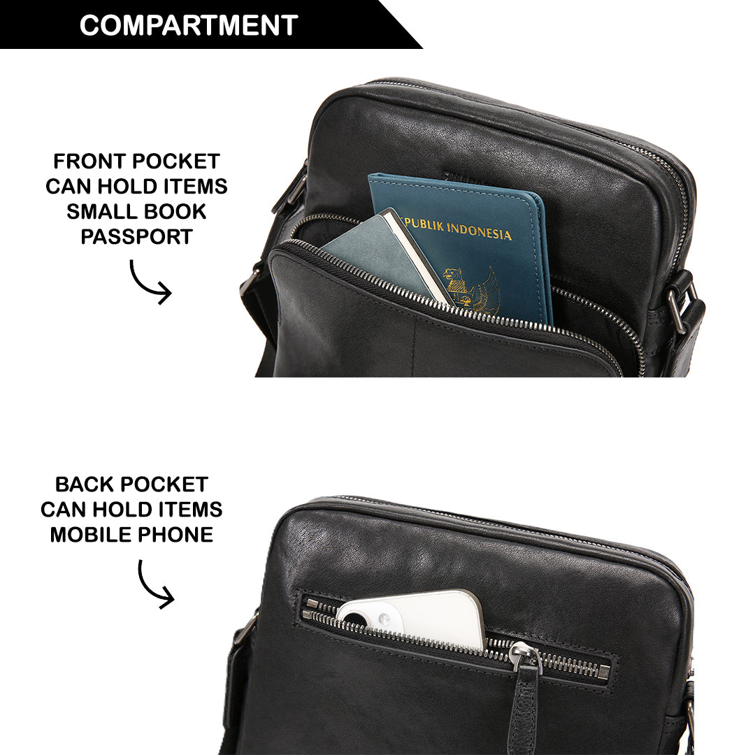 Tas Selempang Kulit - BLSP 26098 BL