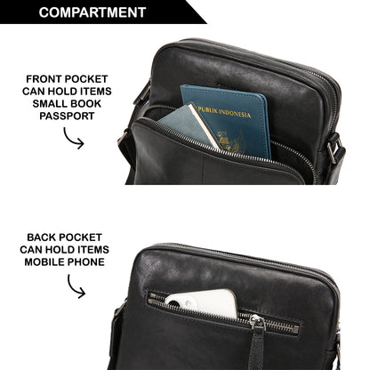 Tas Selempang Kulit - BLSP 26098 BL