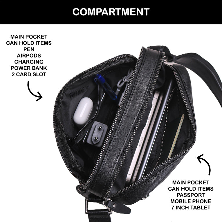 Tas Selempang Kulit - BLSP 8254 BL