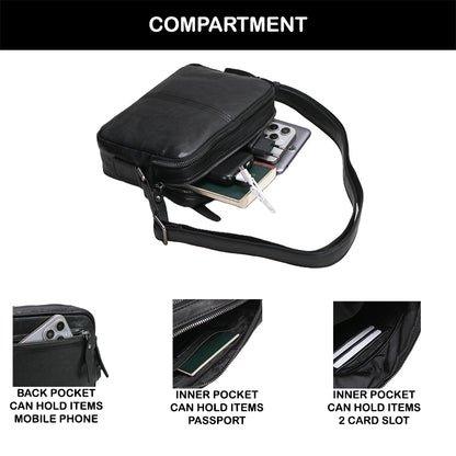 Tas Selempang Kulit - BLSP 8254 BL