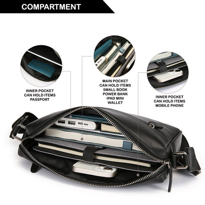 Tas Selempang Kulit - BLSPB 7824-2 BL