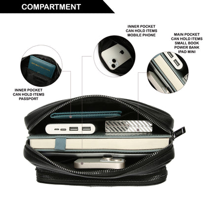 Tas Genggam Pouch Kulit - BYNNCKD 2249-2 BL