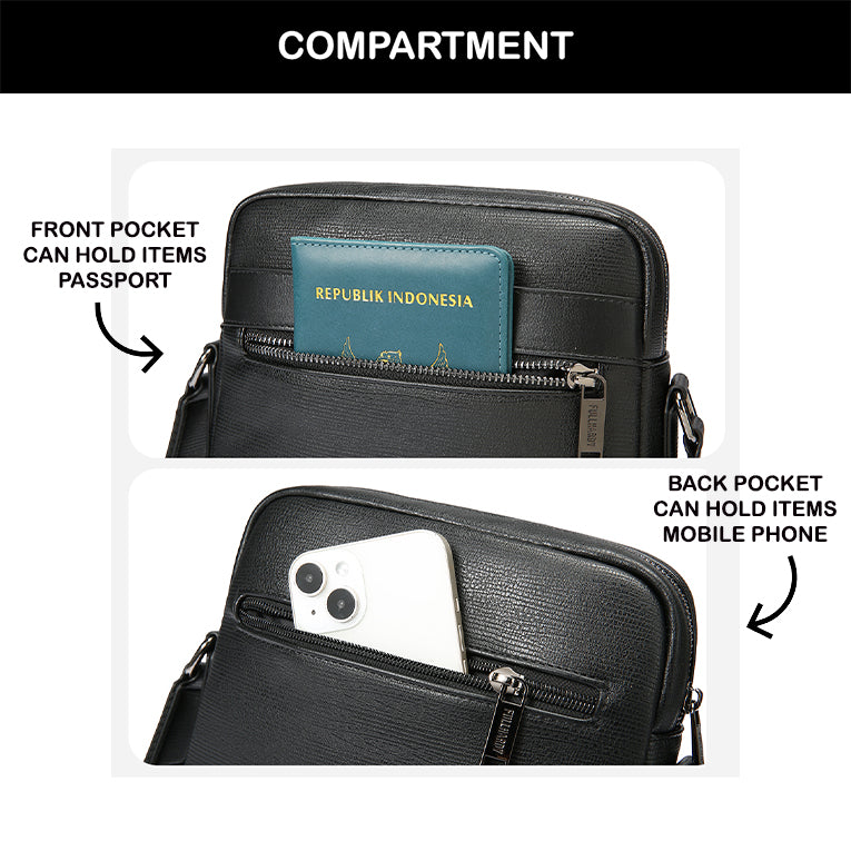 Tas Selempang Kulit - BYNSP 2451-1 BL