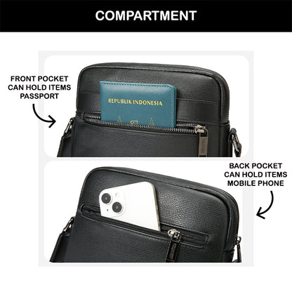 Tas Selempang Kulit - BYNSP 2451-1 BL